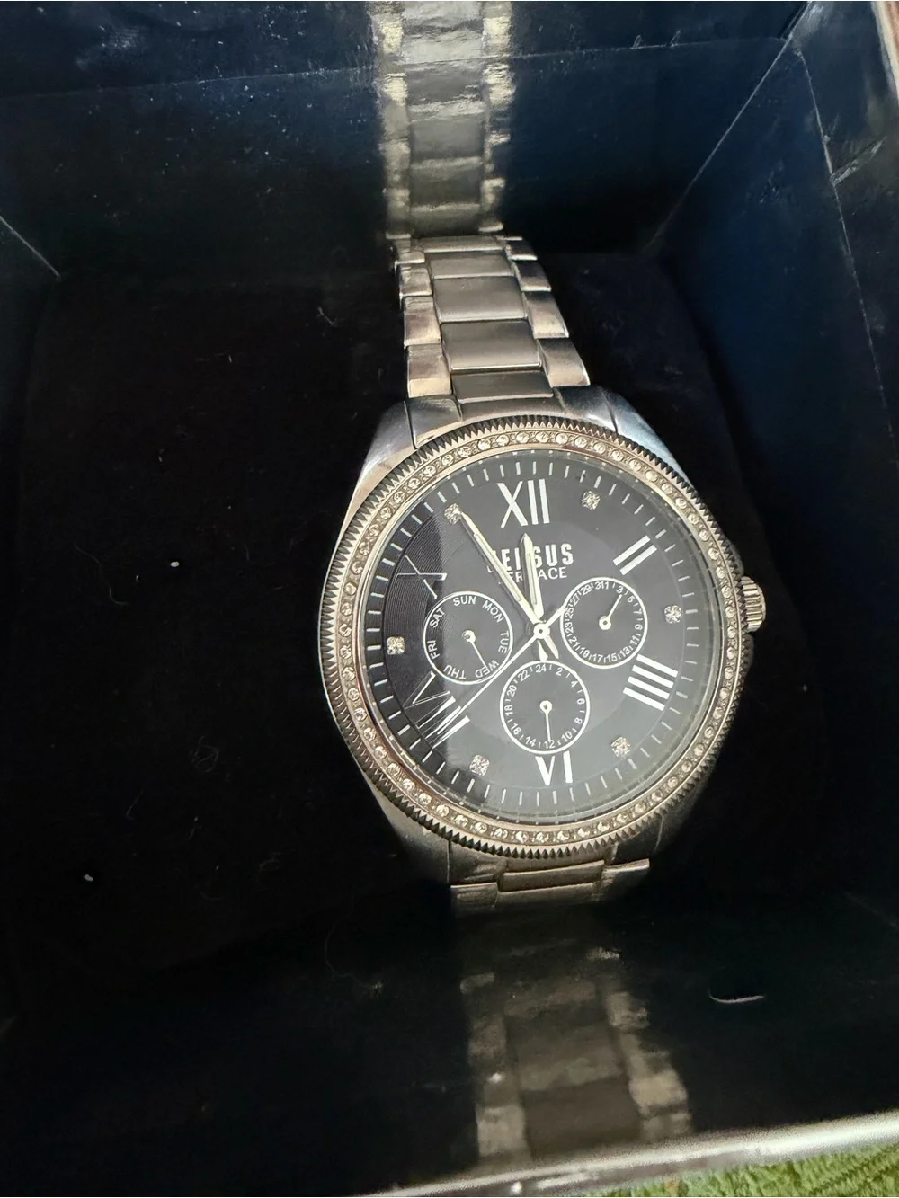 VERSUS VERSACE - Silver Watch - Dark Blue Dial(s) with Swarovski crystal bezels